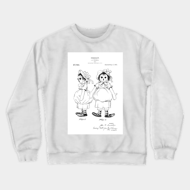 Raggedy Ann Doll Patent. Real Annabelle haunted or possessed doll - B Crewneck Sweatshirt by SPJE Illustration Photography